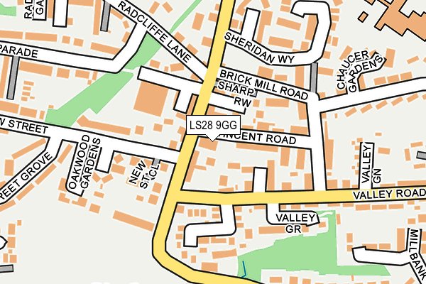 LS28 9GG map - OS OpenMap – Local (Ordnance Survey)
