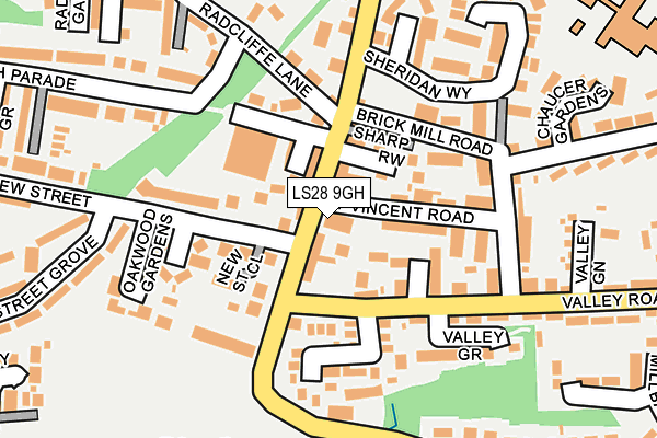 LS28 9GH map - OS OpenMap – Local (Ordnance Survey)
