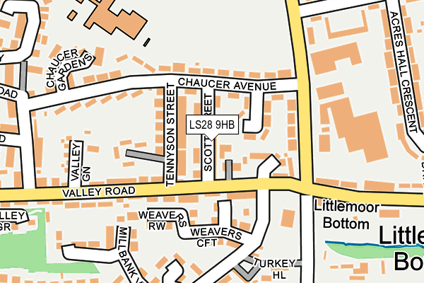 LS28 9HB map - OS OpenMap – Local (Ordnance Survey)
