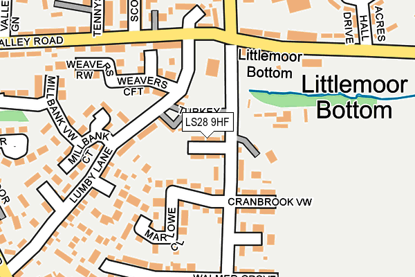 LS28 9HF map - OS OpenMap – Local (Ordnance Survey)