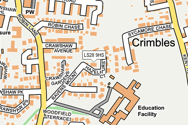 LS28 9HS map - OS OpenMap – Local (Ordnance Survey)