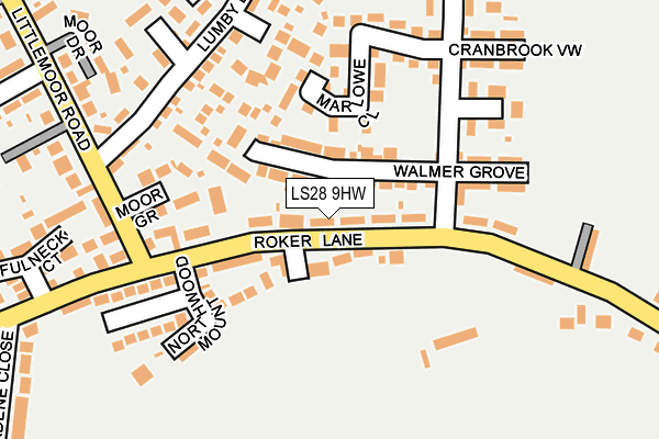 LS28 9HW map - OS OpenMap – Local (Ordnance Survey)