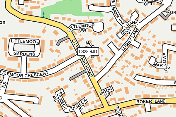LS28 9JD map - OS OpenMap – Local (Ordnance Survey)