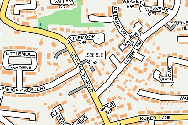 LS28 9JE map - OS OpenMap – Local (Ordnance Survey)
