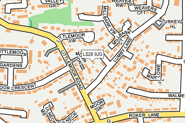 LS28 9JG map - OS OpenMap – Local (Ordnance Survey)