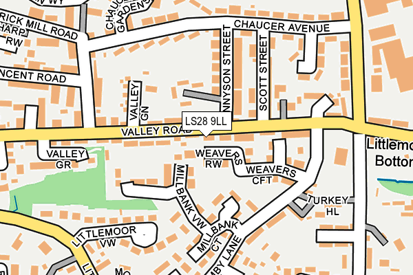 LS28 9LL map - OS OpenMap – Local (Ordnance Survey)