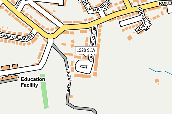 LS28 9LW map - OS OpenMap – Local (Ordnance Survey)