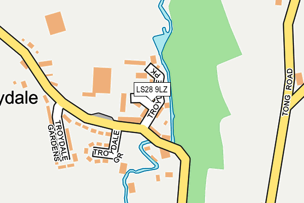 LS28 9LZ map - OS OpenMap – Local (Ordnance Survey)