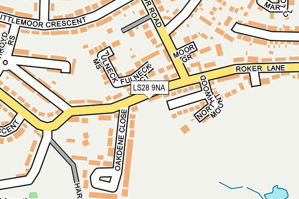 LS28 9NA map - OS OpenMap – Local (Ordnance Survey)