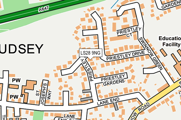 LS28 9NG map - OS OpenMap – Local (Ordnance Survey)