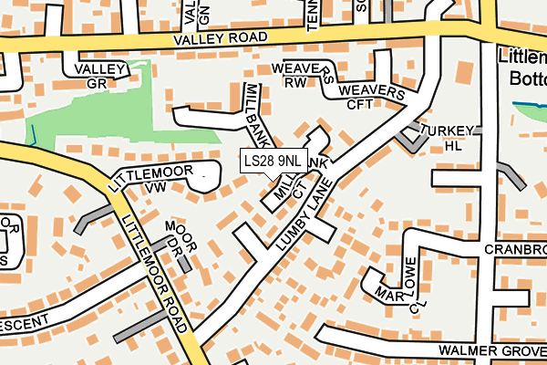 LS28 9NL map - OS OpenMap – Local (Ordnance Survey)