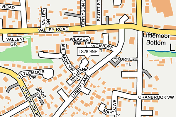 LS28 9NP map - OS OpenMap – Local (Ordnance Survey)