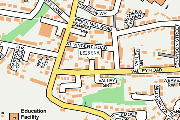 LS28 9NR map - OS OpenMap – Local (Ordnance Survey)