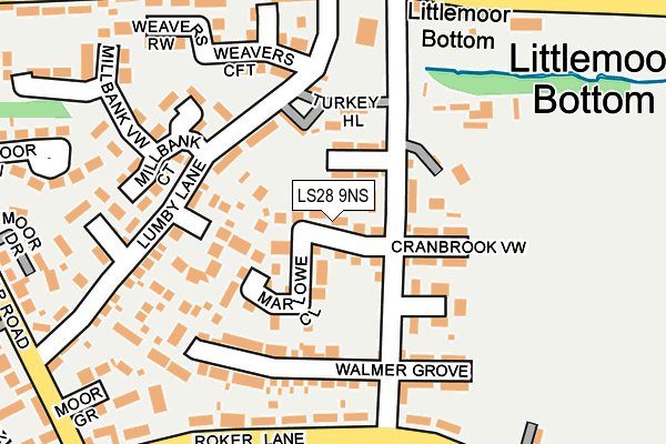 LS28 9NS map - OS OpenMap – Local (Ordnance Survey)