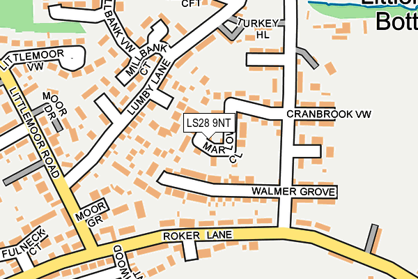 LS28 9NT map - OS OpenMap – Local (Ordnance Survey)