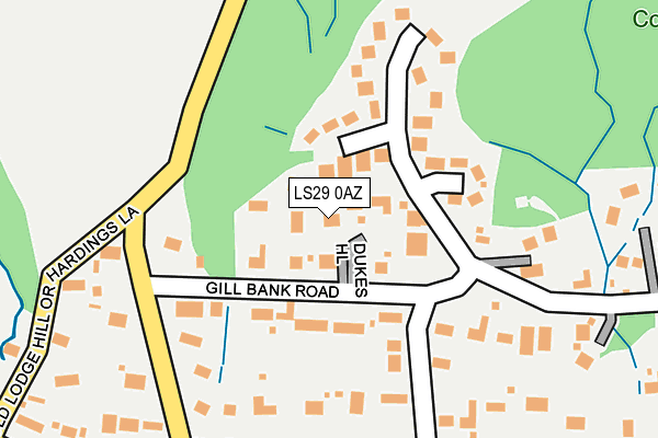 LS29 0AZ map - OS OpenMap – Local (Ordnance Survey)