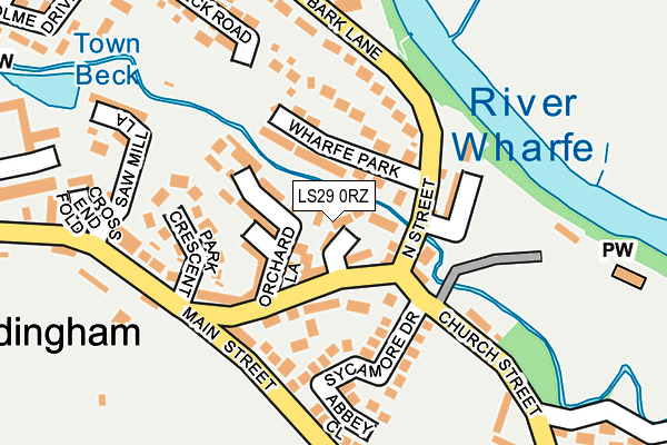 LS29 0RZ map - OS OpenMap – Local (Ordnance Survey)