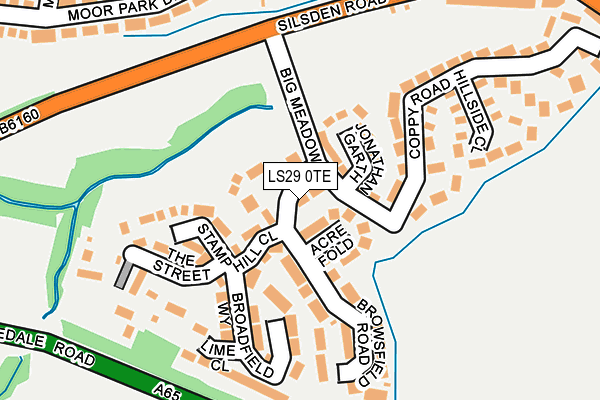 LS29 0TE map - OS OpenMap – Local (Ordnance Survey)