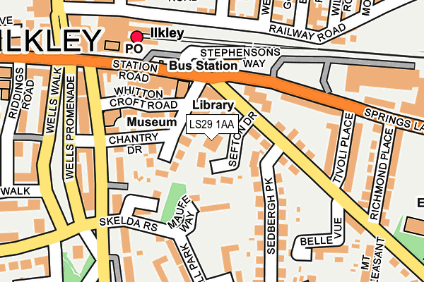 LS29 1AA map - OS OpenMap – Local (Ordnance Survey)