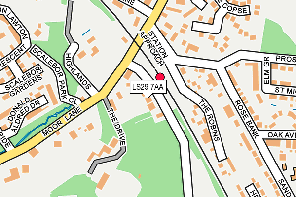 LS29 7AA map - OS OpenMap – Local (Ordnance Survey)