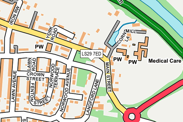 LS29 7ED map - OS OpenMap – Local (Ordnance Survey)