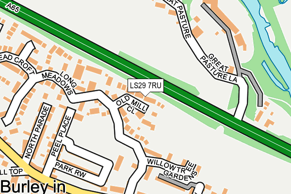 LS29 7RU map - OS OpenMap – Local (Ordnance Survey)