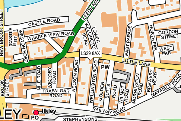 LS29 8AX map - OS OpenMap – Local (Ordnance Survey)