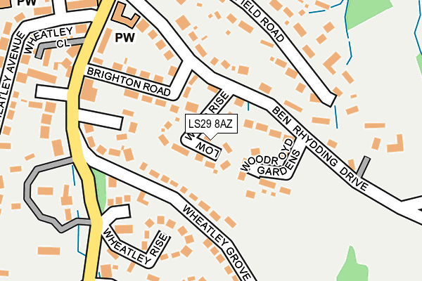 LS29 8AZ map - OS OpenMap – Local (Ordnance Survey)