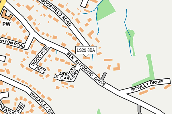 LS29 8BA map - OS OpenMap – Local (Ordnance Survey)