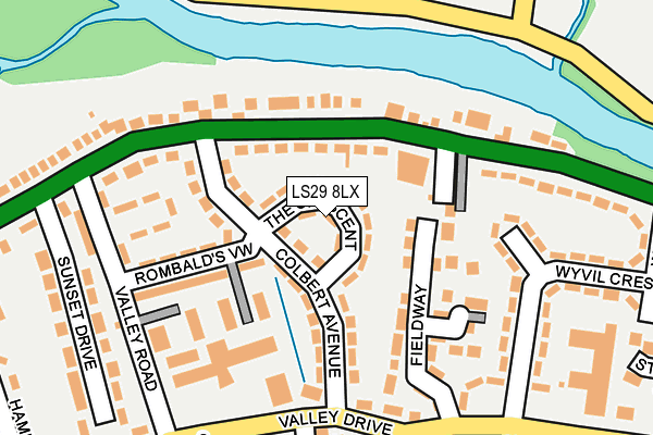 LS29 8LX map - OS OpenMap – Local (Ordnance Survey)