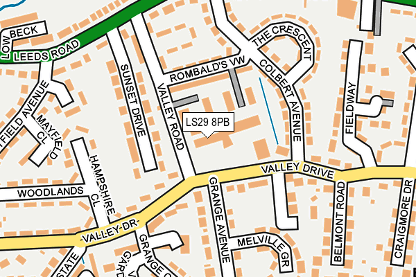 LS29 8PB map - OS OpenMap – Local (Ordnance Survey)
