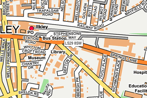 LS29 8SW map - OS OpenMap – Local (Ordnance Survey)