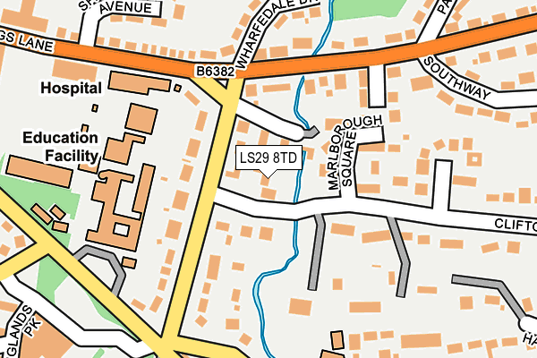 LS29 8TD map - OS OpenMap – Local (Ordnance Survey)