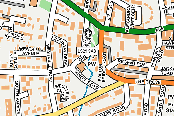 LS29 9AB map - OS OpenMap – Local (Ordnance Survey)