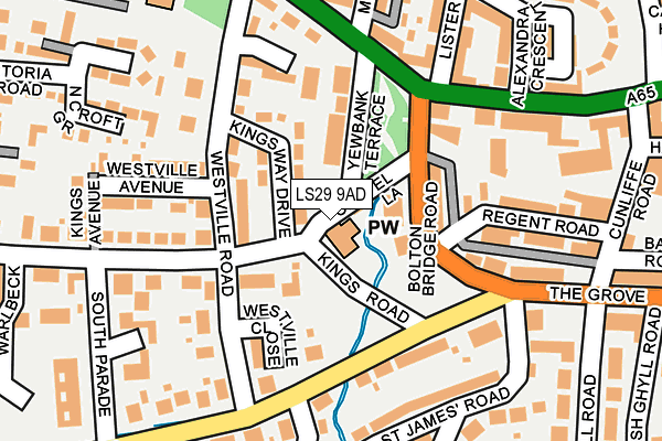 LS29 9AD map - OS OpenMap – Local (Ordnance Survey)