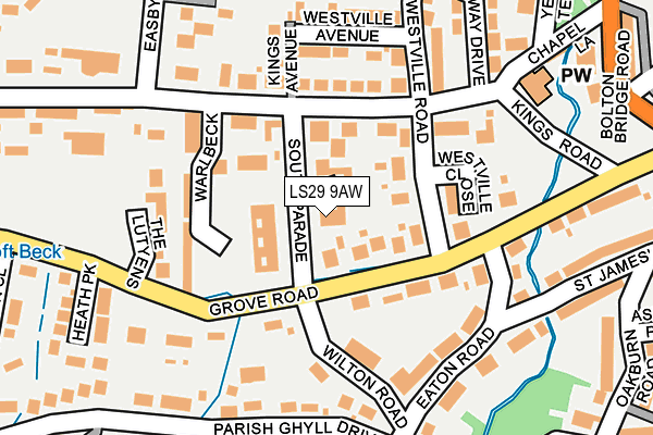 LS29 9AW map - OS OpenMap – Local (Ordnance Survey)