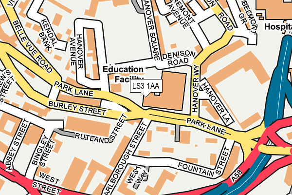 LS3 1AA map - OS OpenMap – Local (Ordnance Survey)