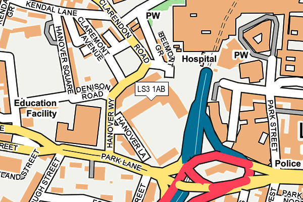LS3 1AB map - OS OpenMap – Local (Ordnance Survey)