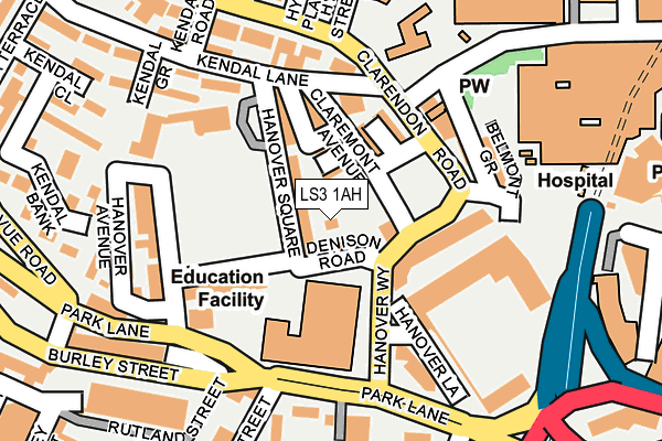 LS3 1AH map - OS OpenMap – Local (Ordnance Survey)