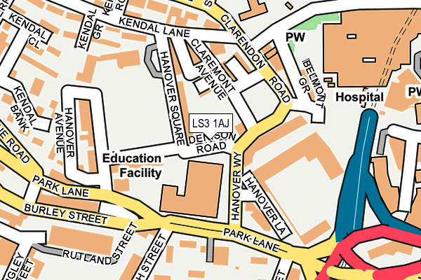 LS3 1AJ map - OS OpenMap – Local (Ordnance Survey)