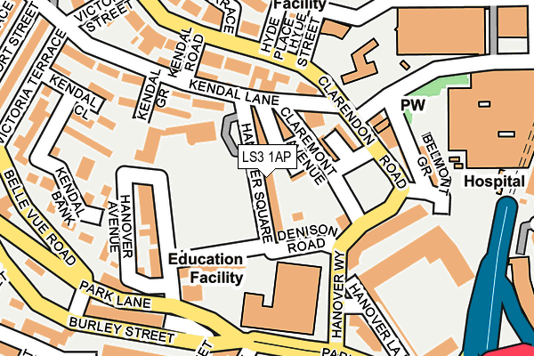 LS3 1AP map - OS OpenMap – Local (Ordnance Survey)