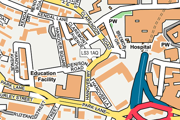 LS3 1AQ map - OS OpenMap – Local (Ordnance Survey)