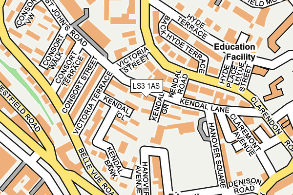 LS3 1AS map - OS OpenMap – Local (Ordnance Survey)