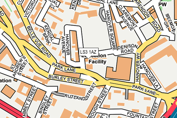 LS3 1AZ map - OS OpenMap – Local (Ordnance Survey)