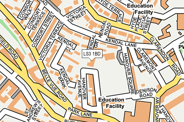 LS3 1BD map - OS OpenMap – Local (Ordnance Survey)
