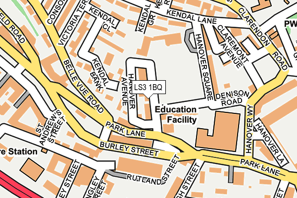 LS3 1BQ map - OS OpenMap – Local (Ordnance Survey)