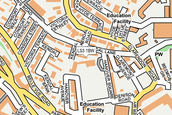 LS3 1BW map - OS OpenMap – Local (Ordnance Survey)