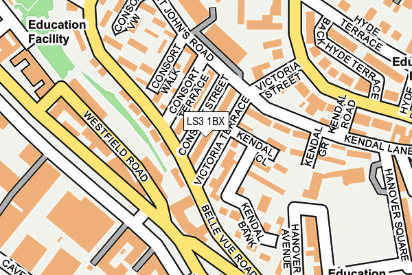 LS3 1BX map - OS OpenMap – Local (Ordnance Survey)