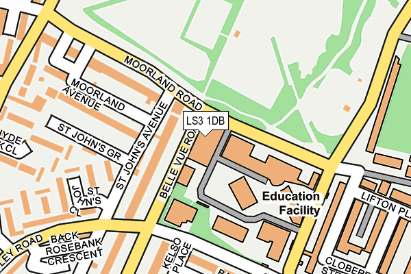 LS3 1DB map - OS OpenMap – Local (Ordnance Survey)