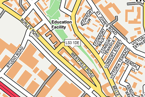 LS3 1DE map - OS OpenMap – Local (Ordnance Survey)